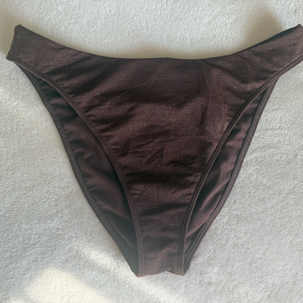 Brown with Gold Shimmer Swim Bottoms
